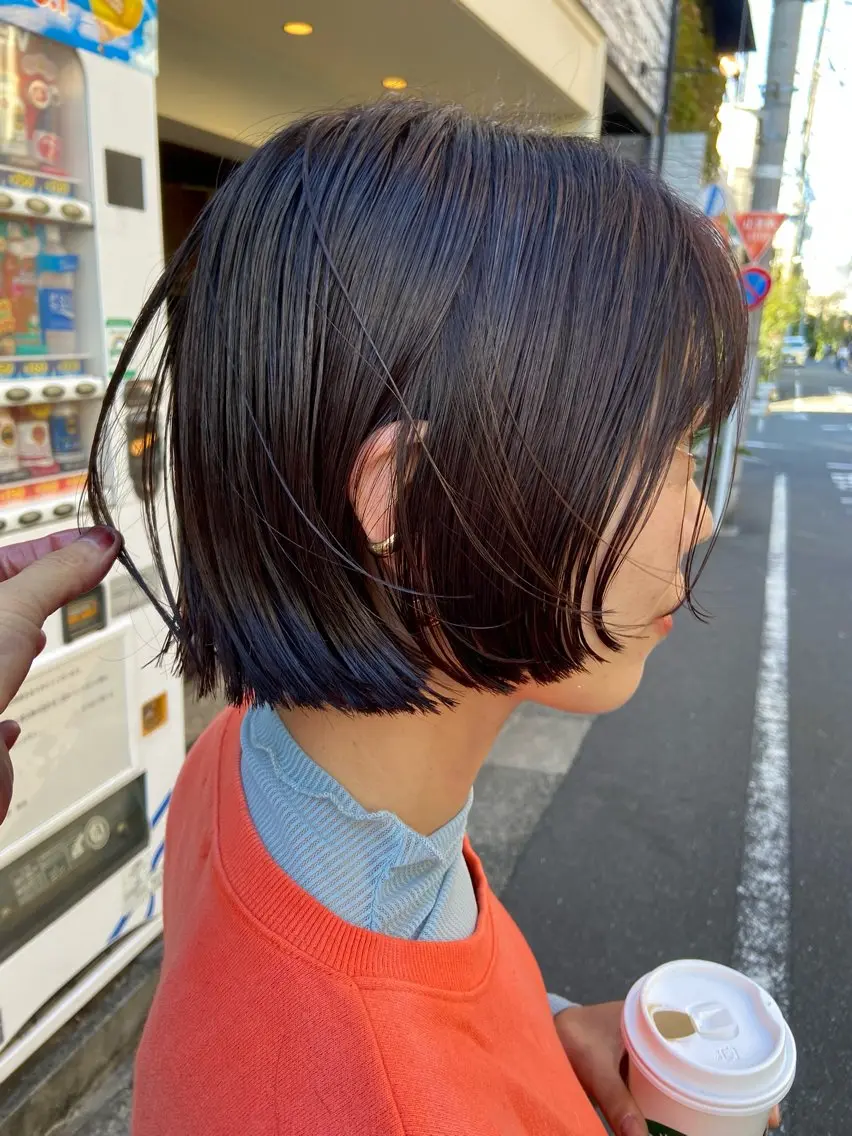 ショート カット 縮毛矯正 トリートメント 代官山 縮毛矯正ボブショートのヘアスタイル