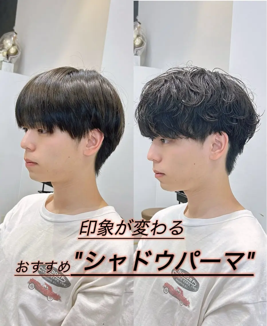 ショート パーマ メンズ calna by ELMO  上ノ井のヘアスタイル