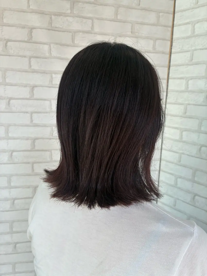 ミディアム ピンクブラウン ボブ 至福の時間を❤️ かめいまゆのヘアスタイル