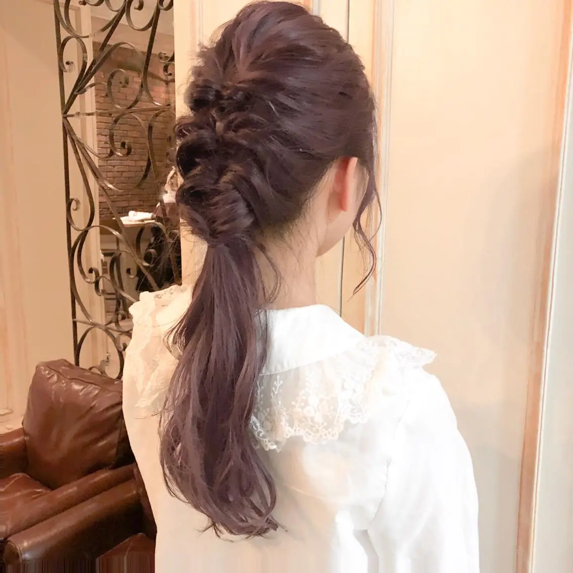 ロング アッシュ ピンクラベンダー RUKA 美容院×ネイリストのヘアスタイル