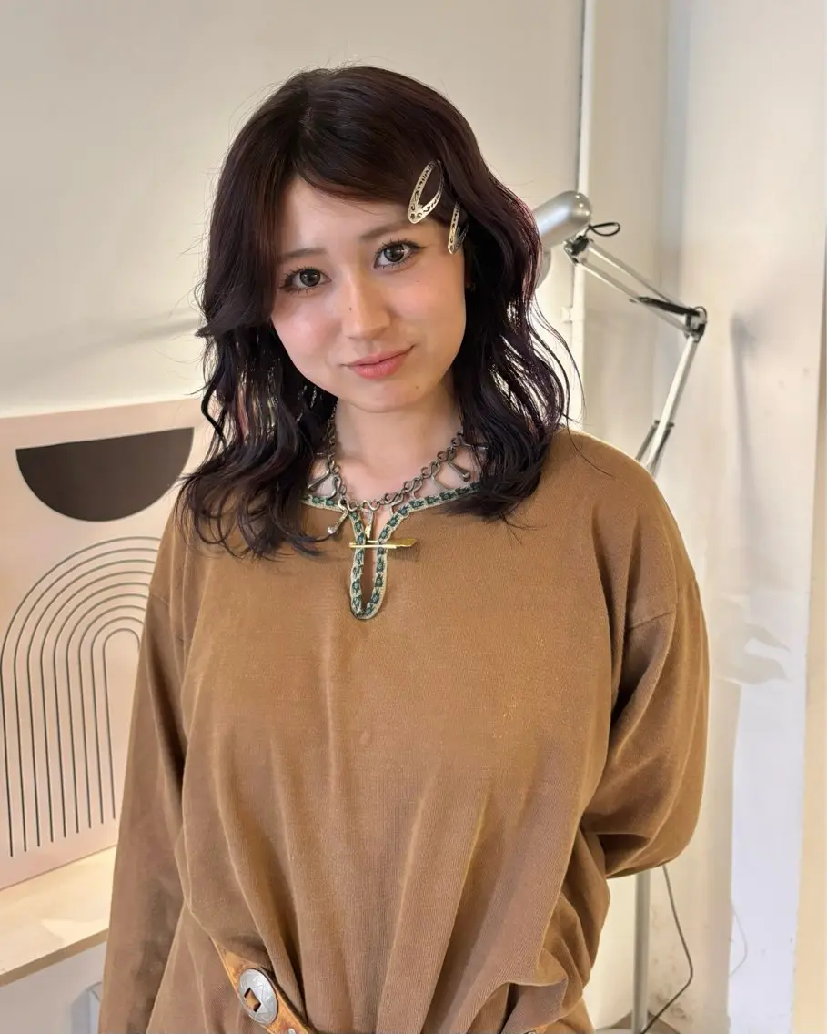 セミロング ヘアカラー Hikari / 天神大名/暖色カラーのヘアスタイル