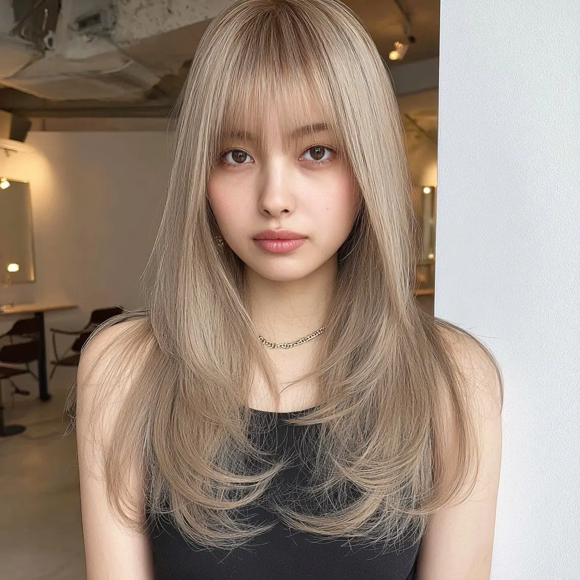 セミロング カラー ヘアアレンジ ブリーチ ヘアカラー ヘアセット💘 似合わせカラーのヘアスタイル