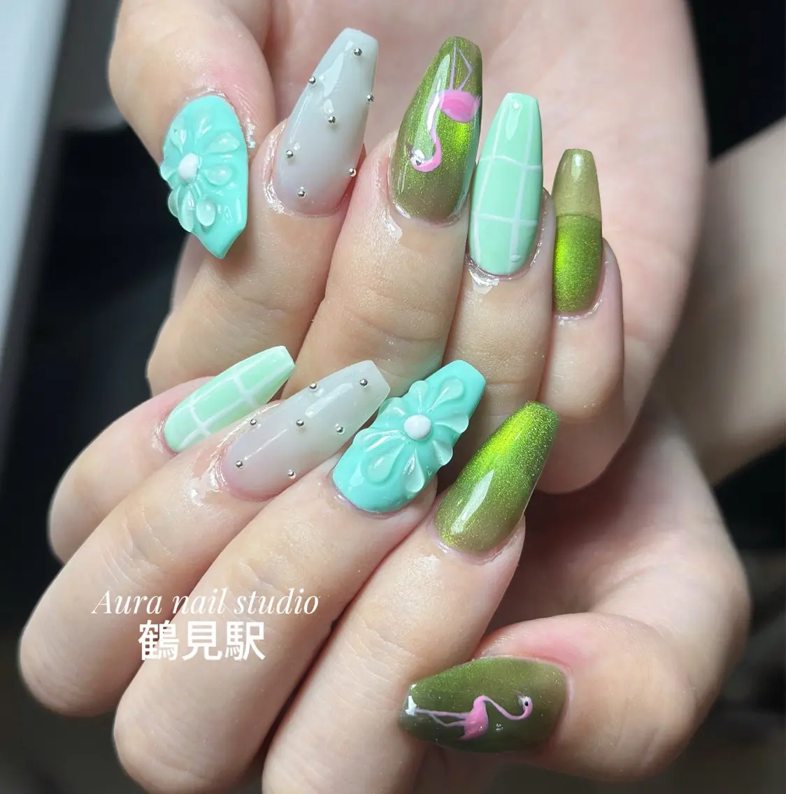 ネイル ハンドネイル Aura nail 🍐💫のネイルデザイン