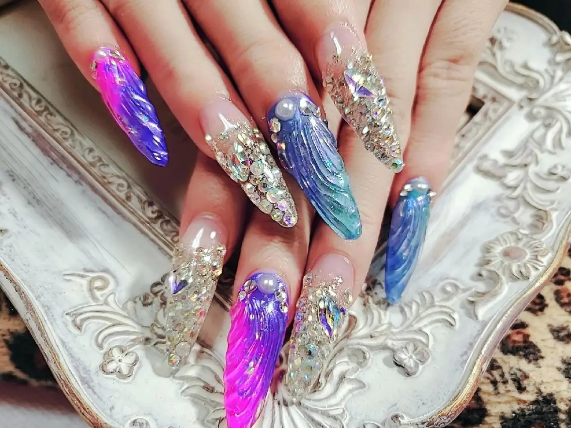ロング ネイル ハンドネイル mamo nailのネイルデザイン
