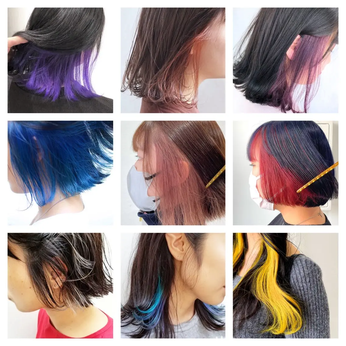 ミディアム カラー ブリーチ イヤリングカラー インナーカラー 似合わせカット カット ヘアカラー トリートメント Muミュー/ブリーチ ハイトーン Wカラーのヘアスタイル
