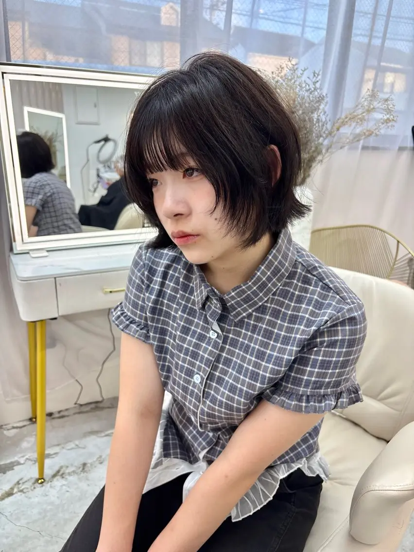 ミディアム カラー ボブレイヤー ボブ レイヤーカット カット ヘアカラー YUIMARL岡山/ 𝐂𝐇𝐈𝐊𝐀のヘアスタイル