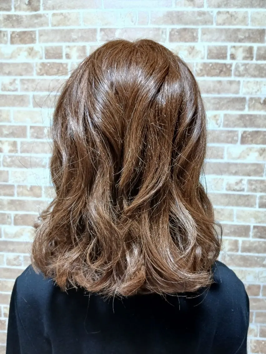 ミディアム カラー パーマ 小倉似合わせ🤍 Naoのヘアスタイル