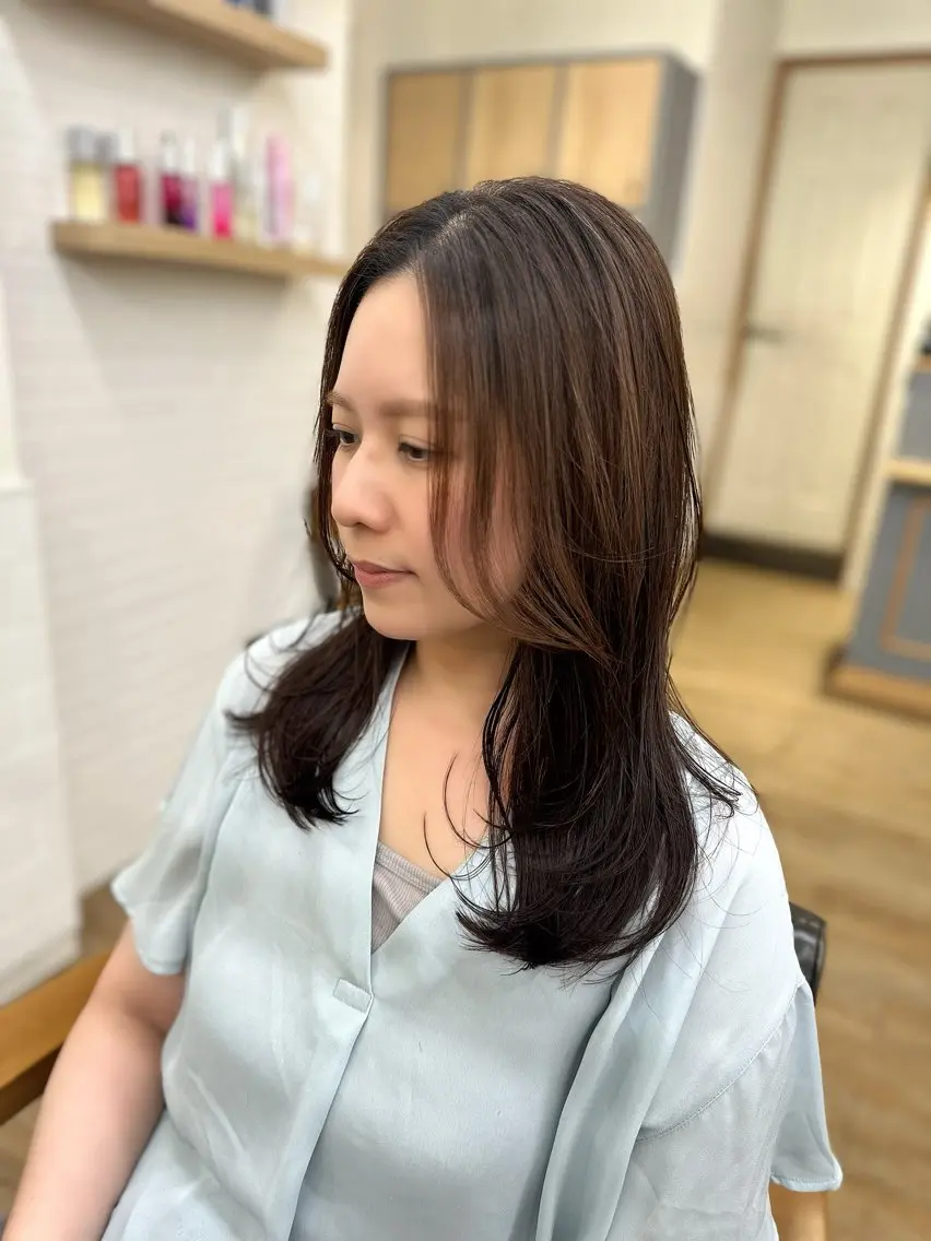 ロング カラー パーマ ヘアアレンジ メンズ カット 縮毛矯正 似合せレイヤー/ 柔らか透明感カラーのヘアスタイル