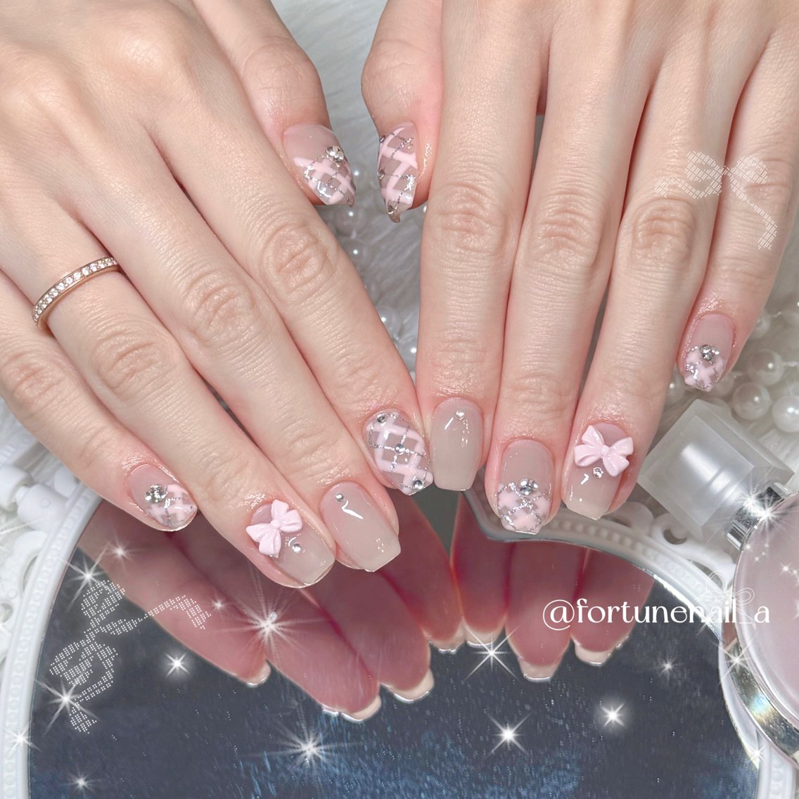ネイル ハンドネイル .*🎀 aoi🎀のネイルデザイン