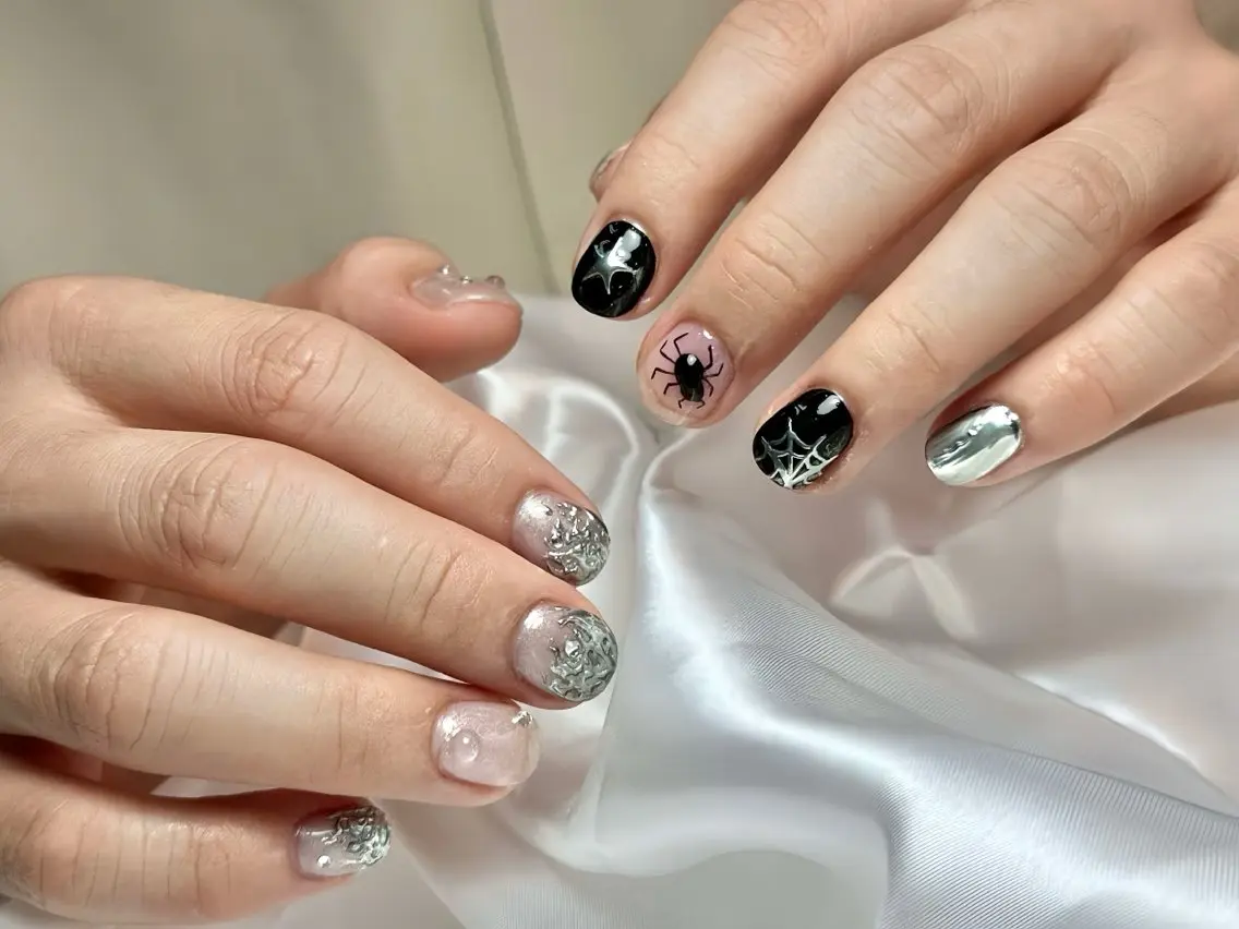 ネイル べっ甲ネイル チークネイル フラッシュネイル フラワーネイル フットネイル ハンドネイル Rin Nail Shinokuboのネイルデザイン