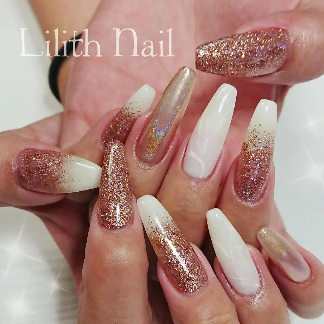 ネイル ラメ(グリッター) ハンドネイル Lilith Nailのネイルデザイン