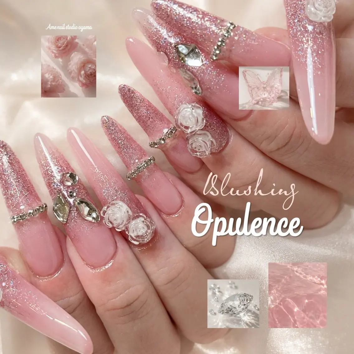 ネイル ピンク ハンドネイル ハンドケア AME NAIL STUDIO小山店のネイルデザイン