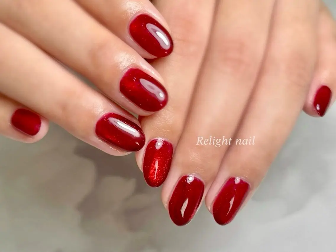 ネイル 赤色 Relight RIEのネイルデザイン