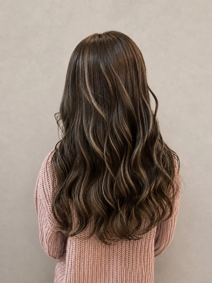 ロング ヘアカラー トリートメント 新宿 透明感カラー /髪質改善 葛西夏海のヘアスタイル
