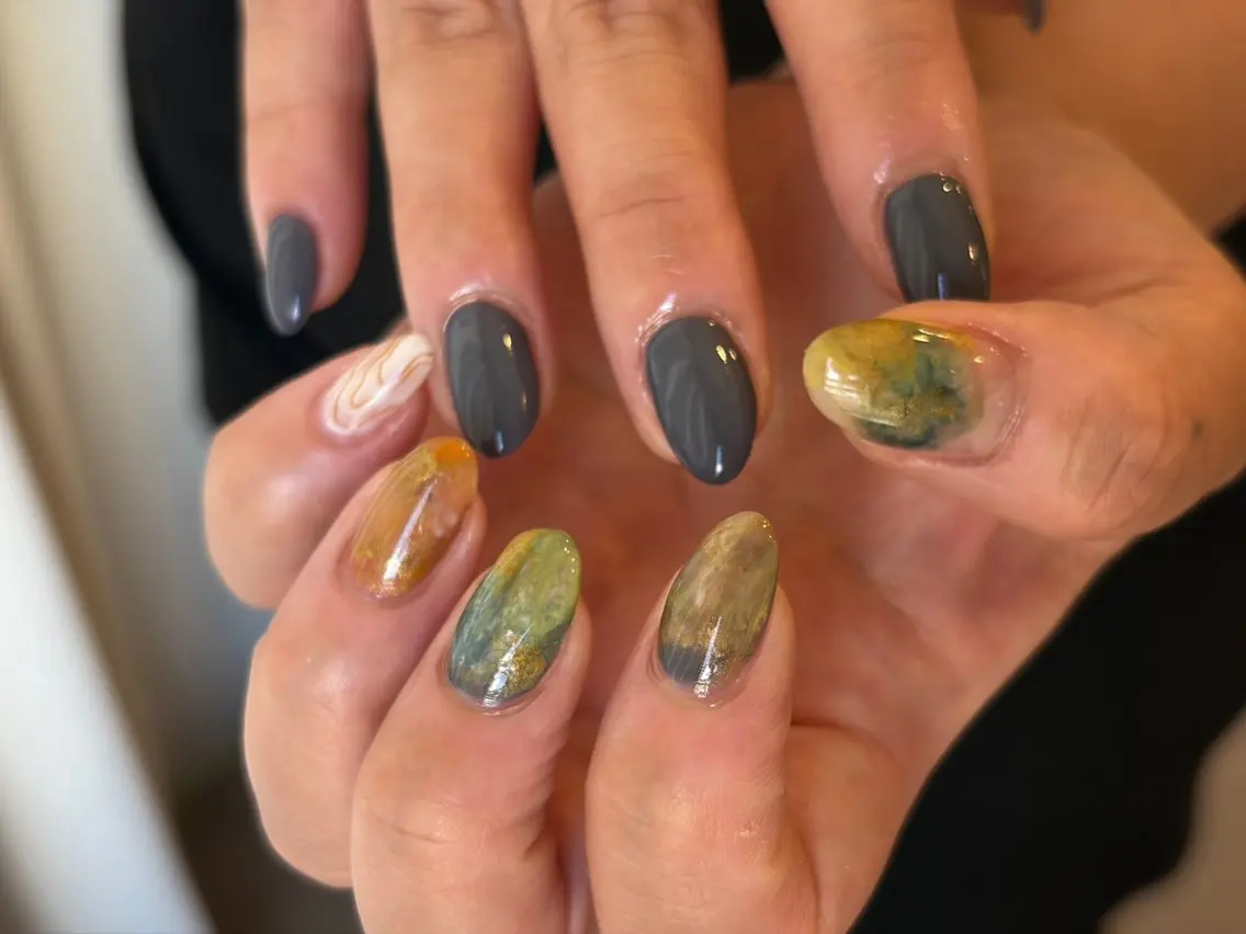 ネイル ハンドネイル Sun Brown Mireiのネイルデザイン