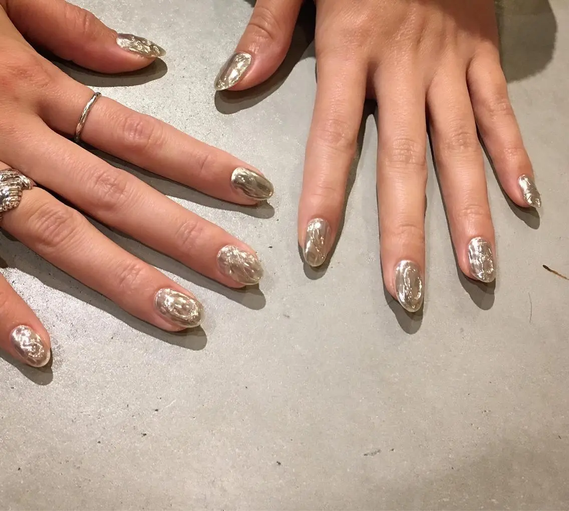 ネイル アートネイル 長さ出し ジェルネイル マットネイル ミラーネイル ハンドネイル nail salon Soeurのネイルデザイン