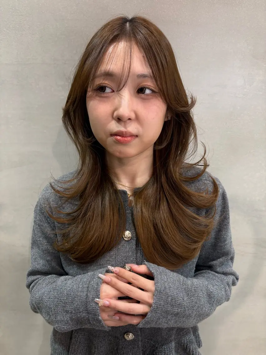 ロング カット ヘアカラー トリートメント 仙台Ｉ韓国レイヤー Ｉ髪質改善Ｉ伊藤拓海のヘアスタイル