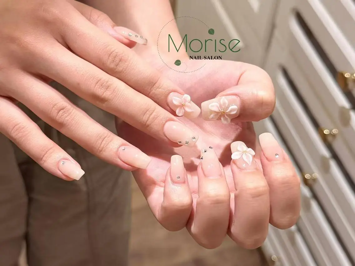 ネイル 持ち込み ハンドネイル ハンドケア MoriseNail Jr研修💜イシダのネイルデザイン