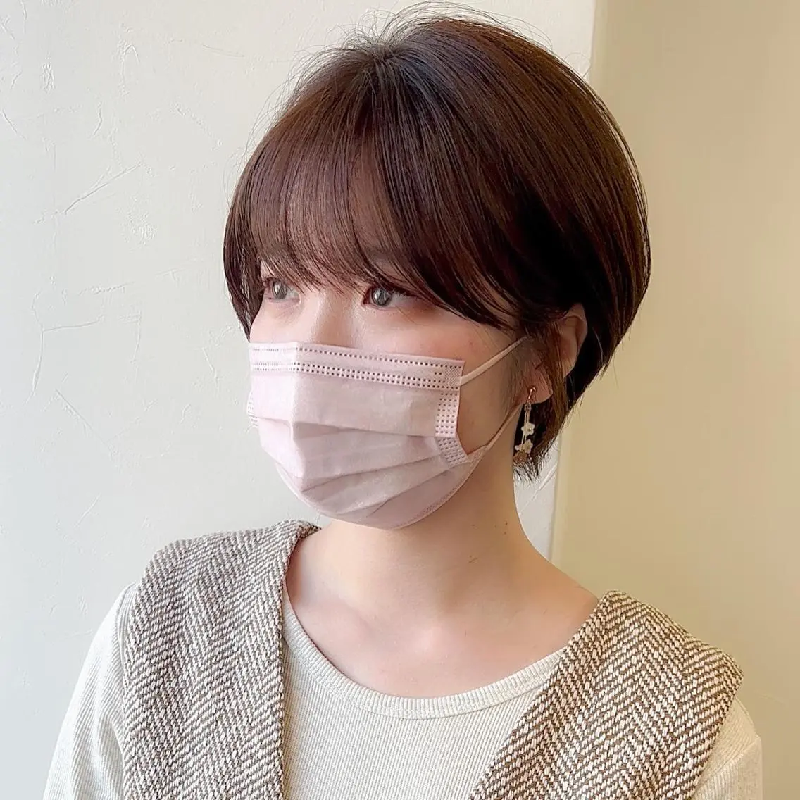 ショート カット パーマ トリートメント コテ巻き風パーマ /志村大成のヘアスタイル