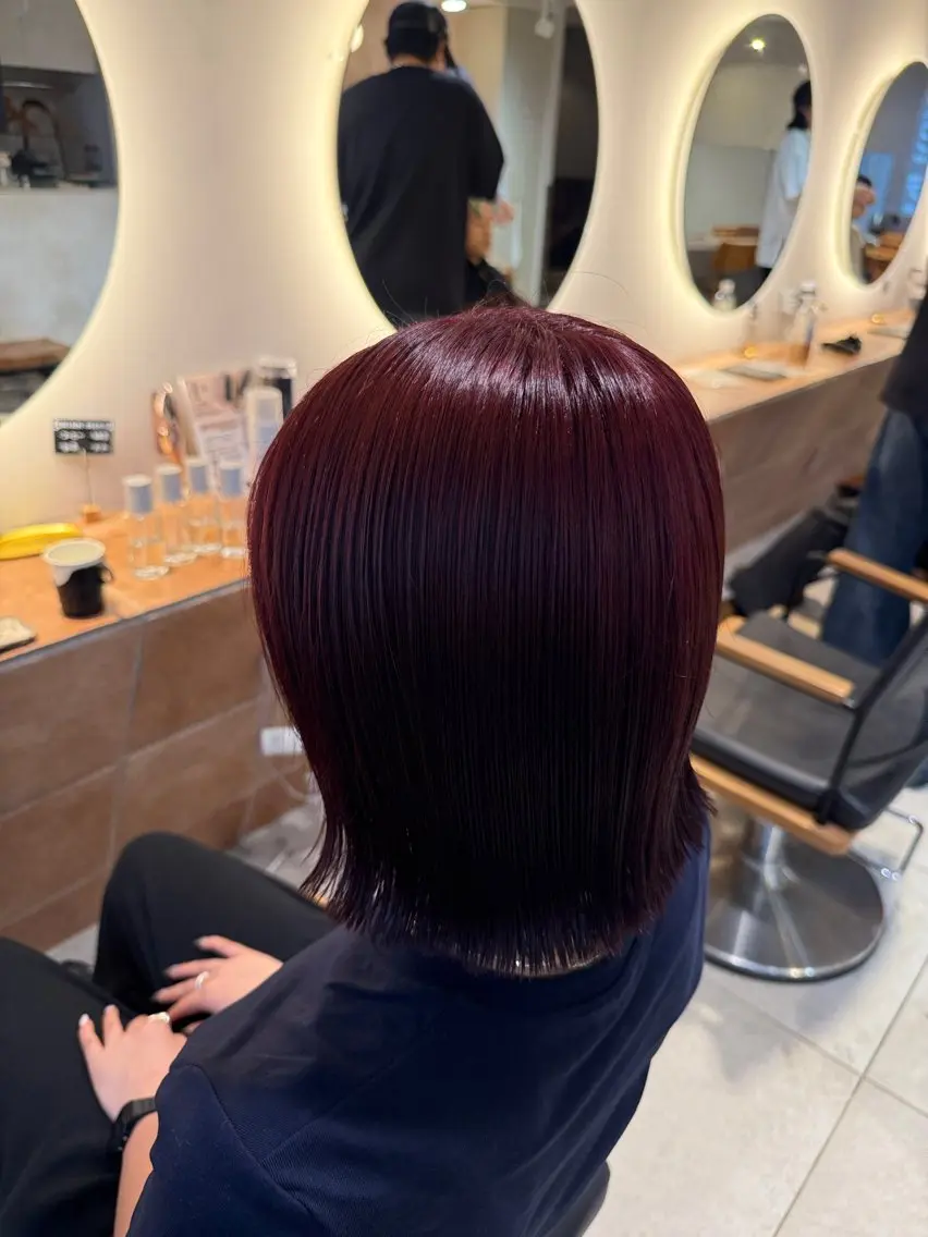 カラー レッドカラー ヘアカラー トリートメント 小俣 実乃里のヘアスタイル
