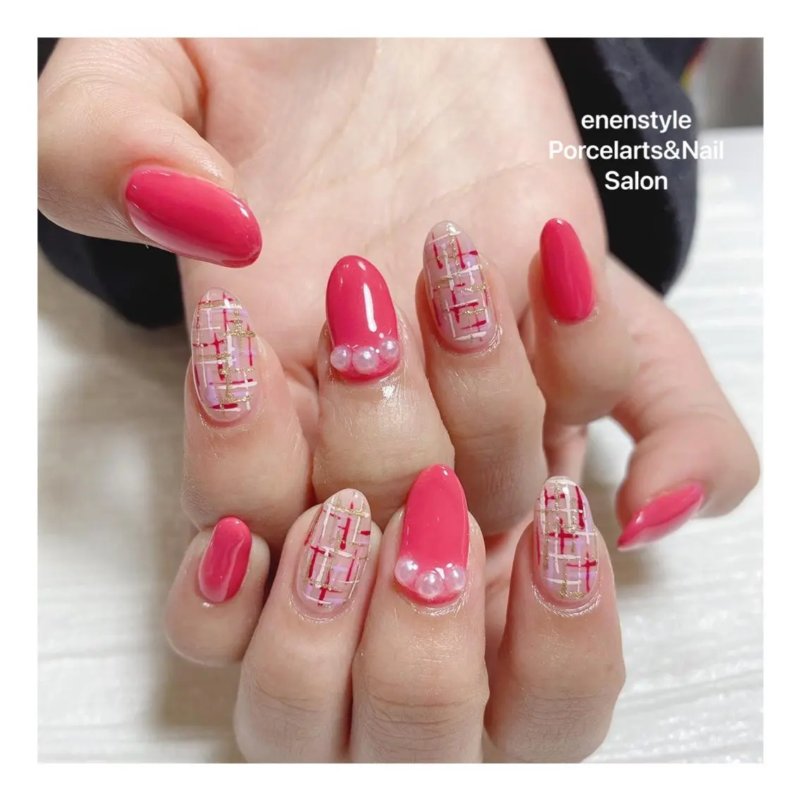 ミディアム ネイル ハンドネイル 🐾enen style 🐾のネイルデザイン