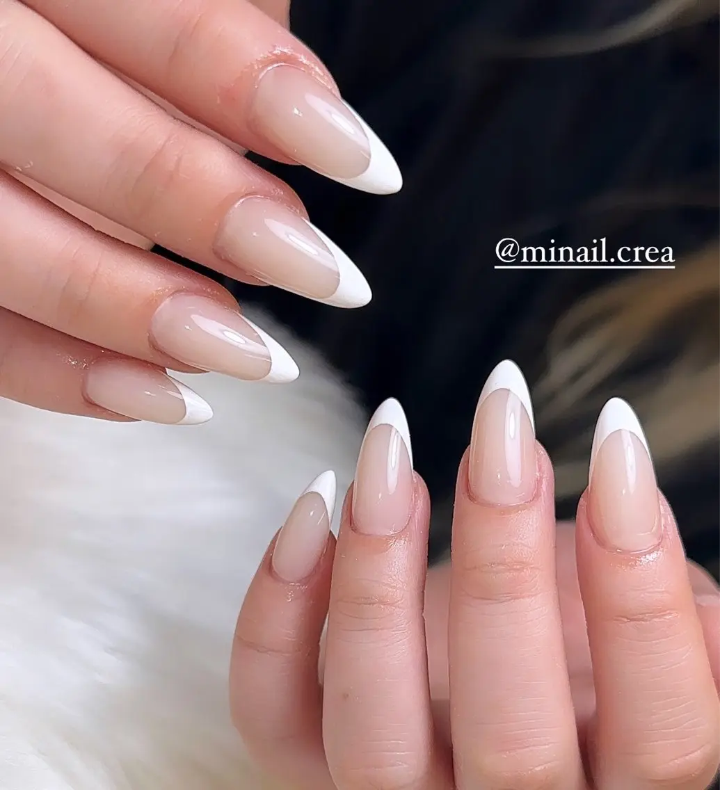 ネイル 長さ出し フレンチネイル ジェルネイル ロングネイル オフィスネイル ハンドネイル CReA nailのネイルデザイン