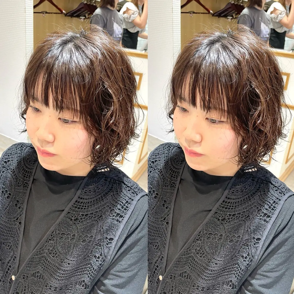 ミディアム パーマ 髪質改善矯正/カラー /吉祥寺 mariのヘアスタイル