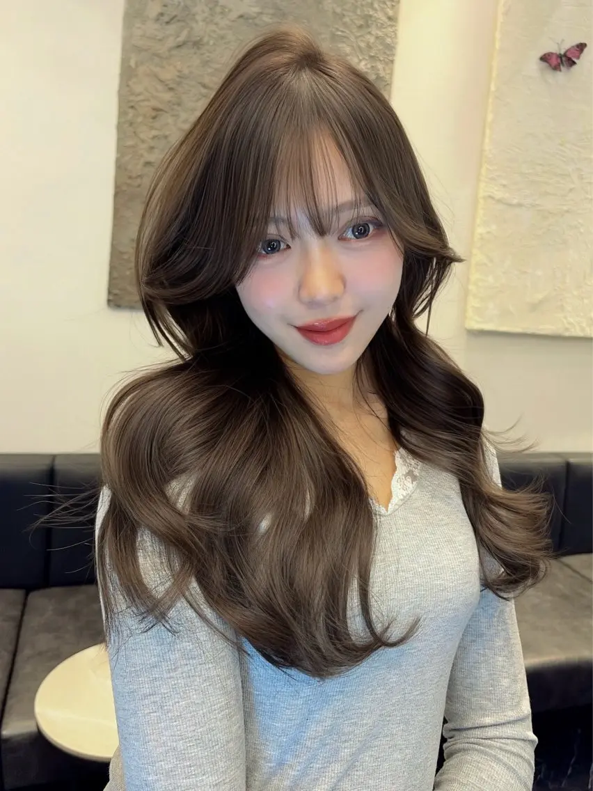 ロング カット ヘアカラー 海野翔吾🇨🇳 ワンホンレイヤーのヘアスタイル