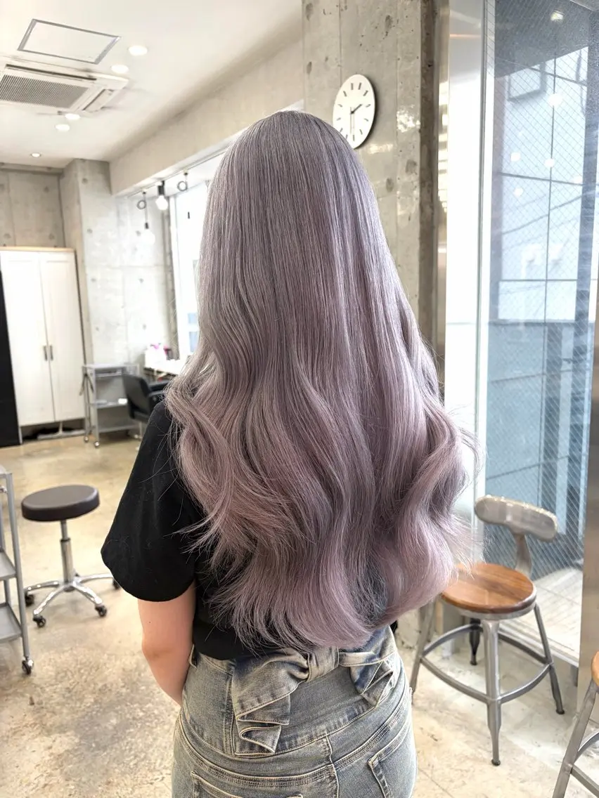 ロング カラー ブリーチ ヘアカラー 小顔カット/艶 カラー特化♡MIHOのヘアスタイル