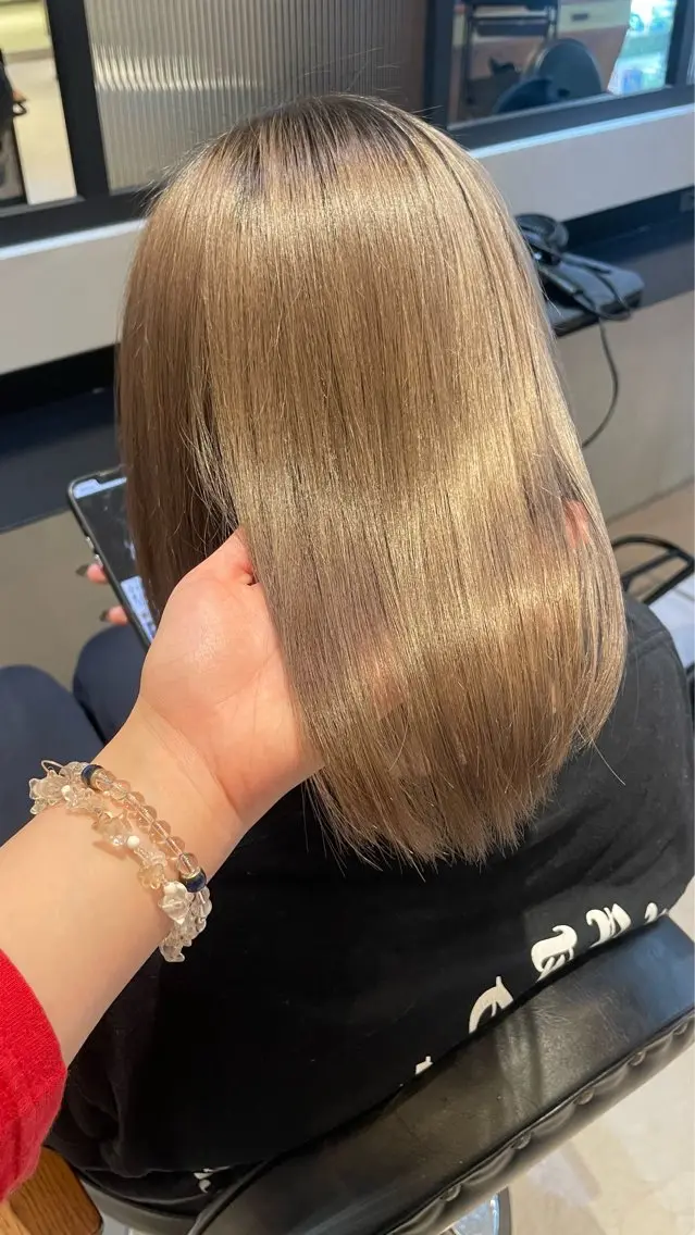 ロング カラー カット ヘアカラー トリートメント オリーブカラー🫒/ ハッシュカット/みゆのヘアスタイル