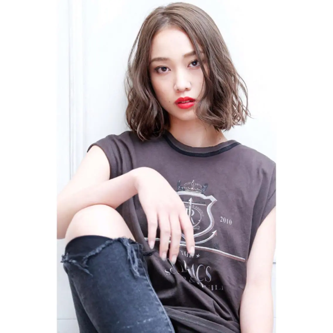 ミディアム 千葉 絵里花のヘアスタイル