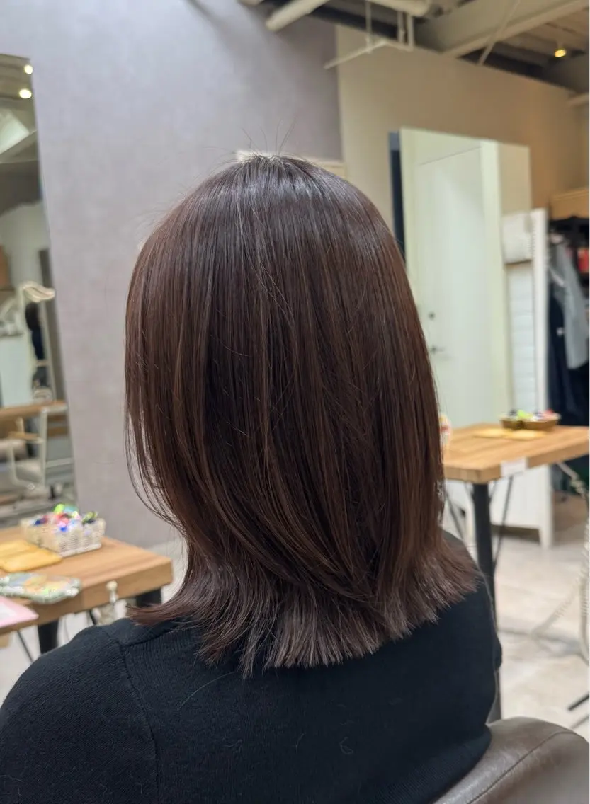 カラー ボブ カット ヘアカラー トリートメント 🫧山中 沙希🫧のヘアスタイル