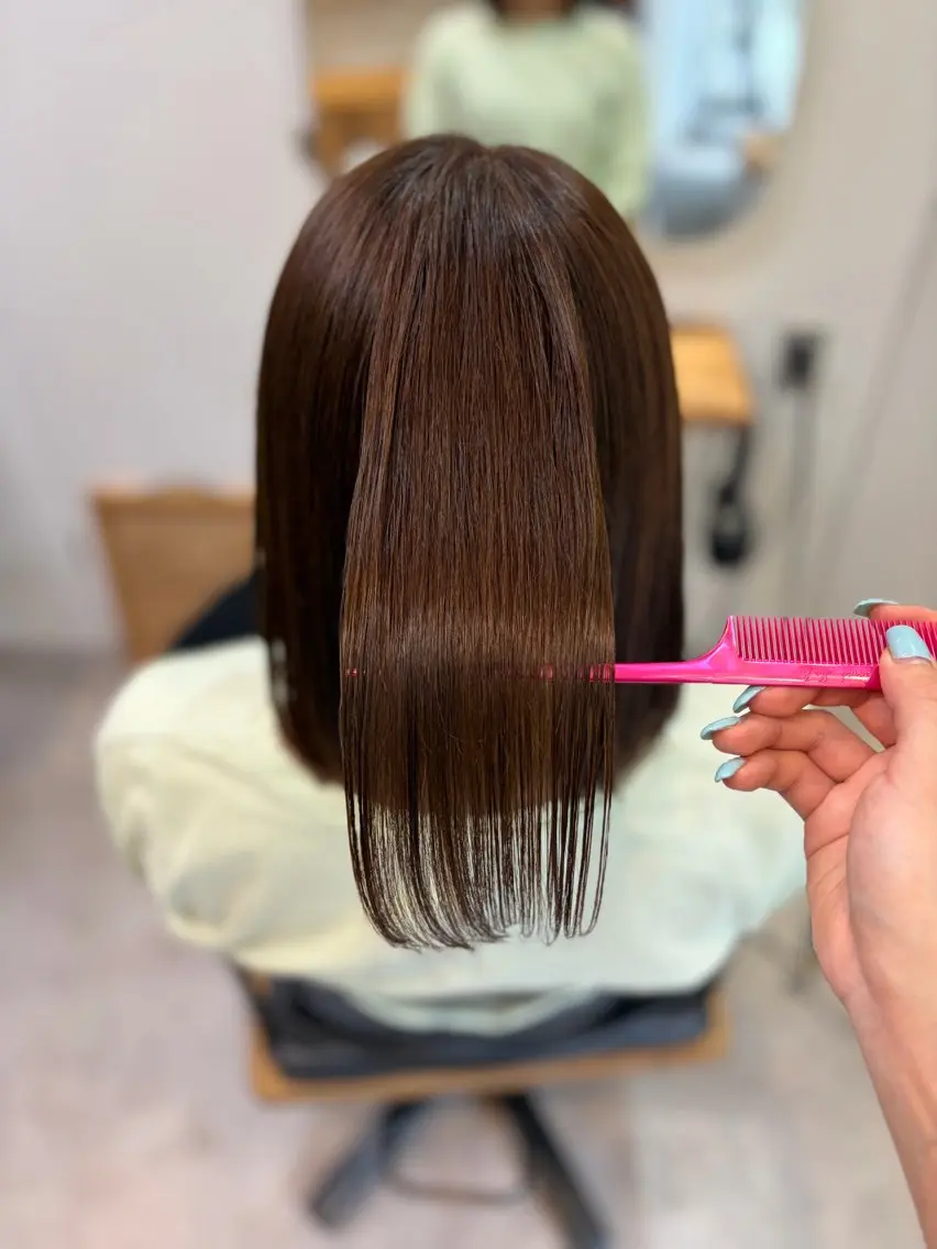 ミディアム カラー パーマ ヘアカラー 縮毛矯正 透明感うる艶カラー ¦コユキ🫧💞のヘアスタイル