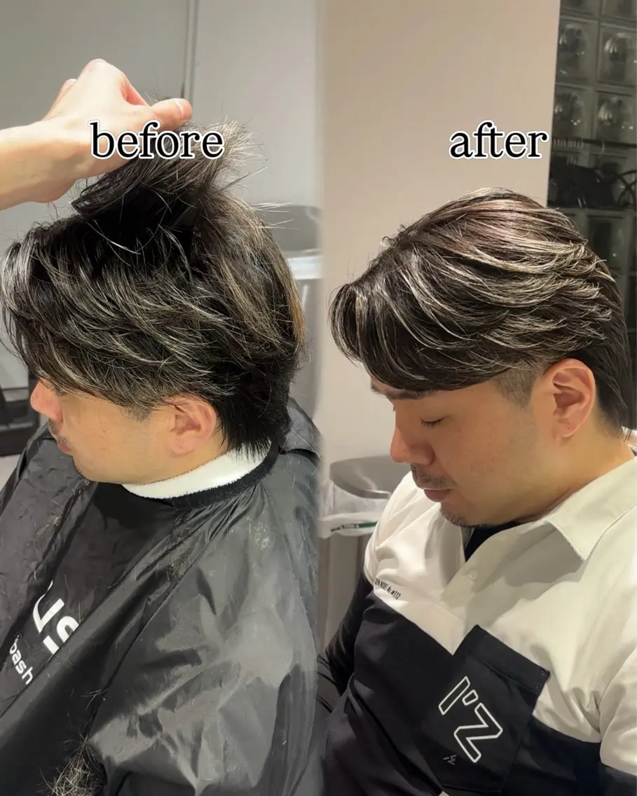パーマ メンズ カット 縮毛矯正 メンズ縮毛矯正 ulus高森蓮のヘアスタイル