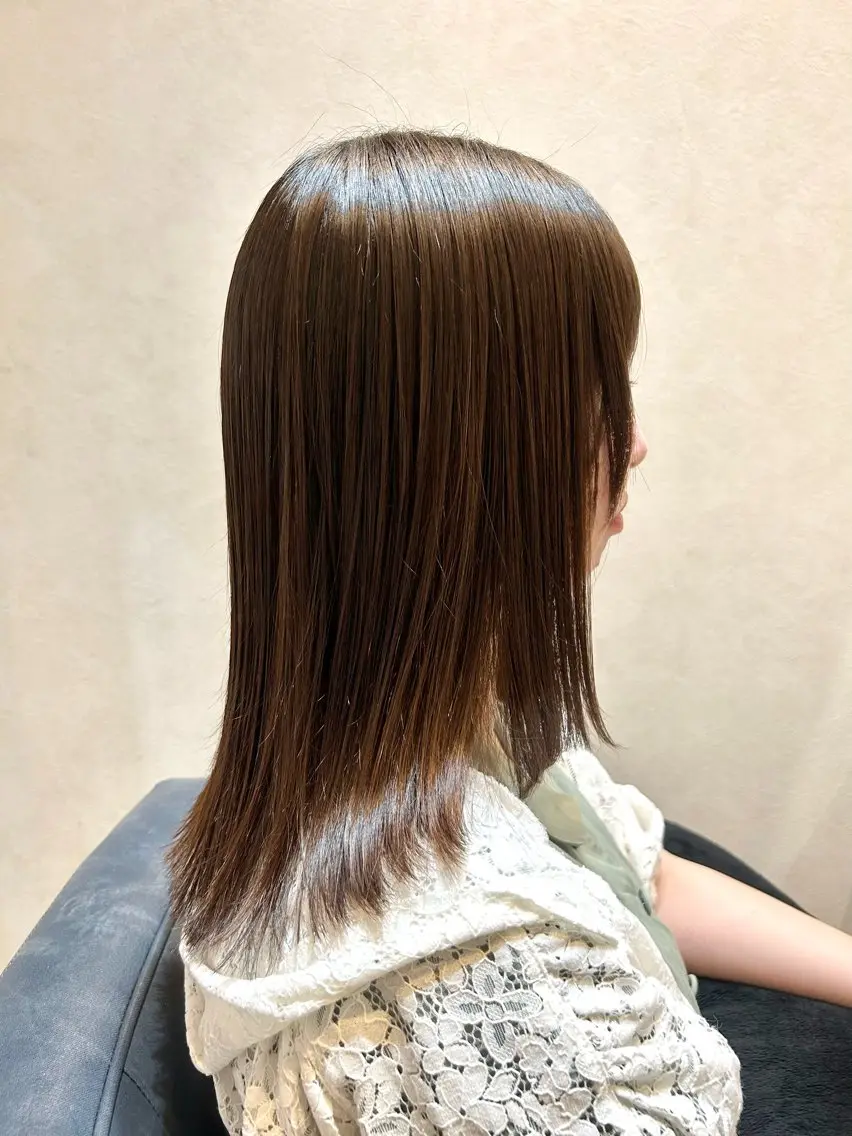 ミディアム パーマ ミディアムパーマ ストレートパーマ 児玉 りなのヘアスタイル