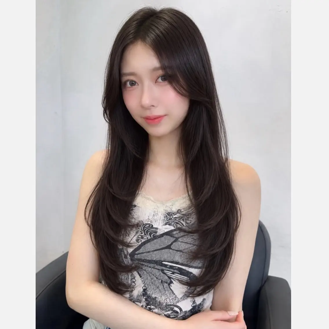 ロング カット 縮毛矯正 加藤 杏のヘアスタイル
