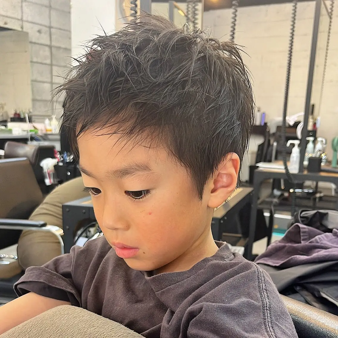 ショート メンズ キッズ カット 奥秋 理紗　sai xのヘアスタイル