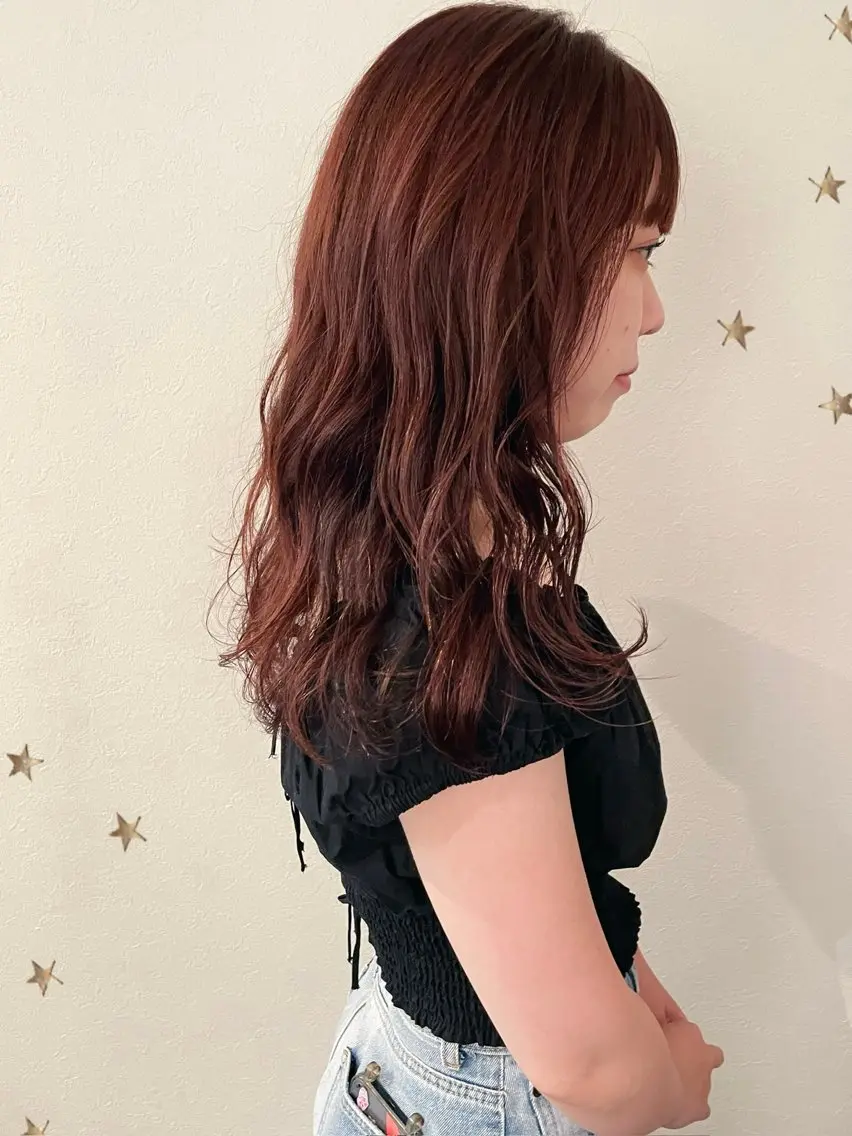 セミロング カラー カット ヘアカラー 市川 千夏のヘアスタイル