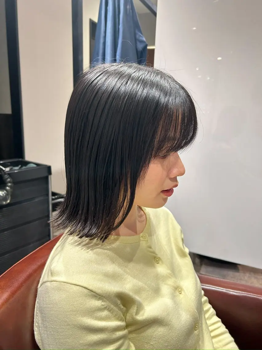 ミディアム ボブ 外ハネヘア 藤野 拳登のヘアスタイル
