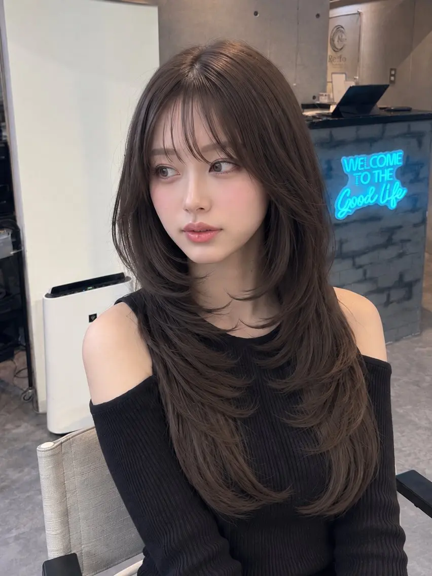 ロング 韓国レイヤー🩶🌙 Ryoseiのヘアスタイル