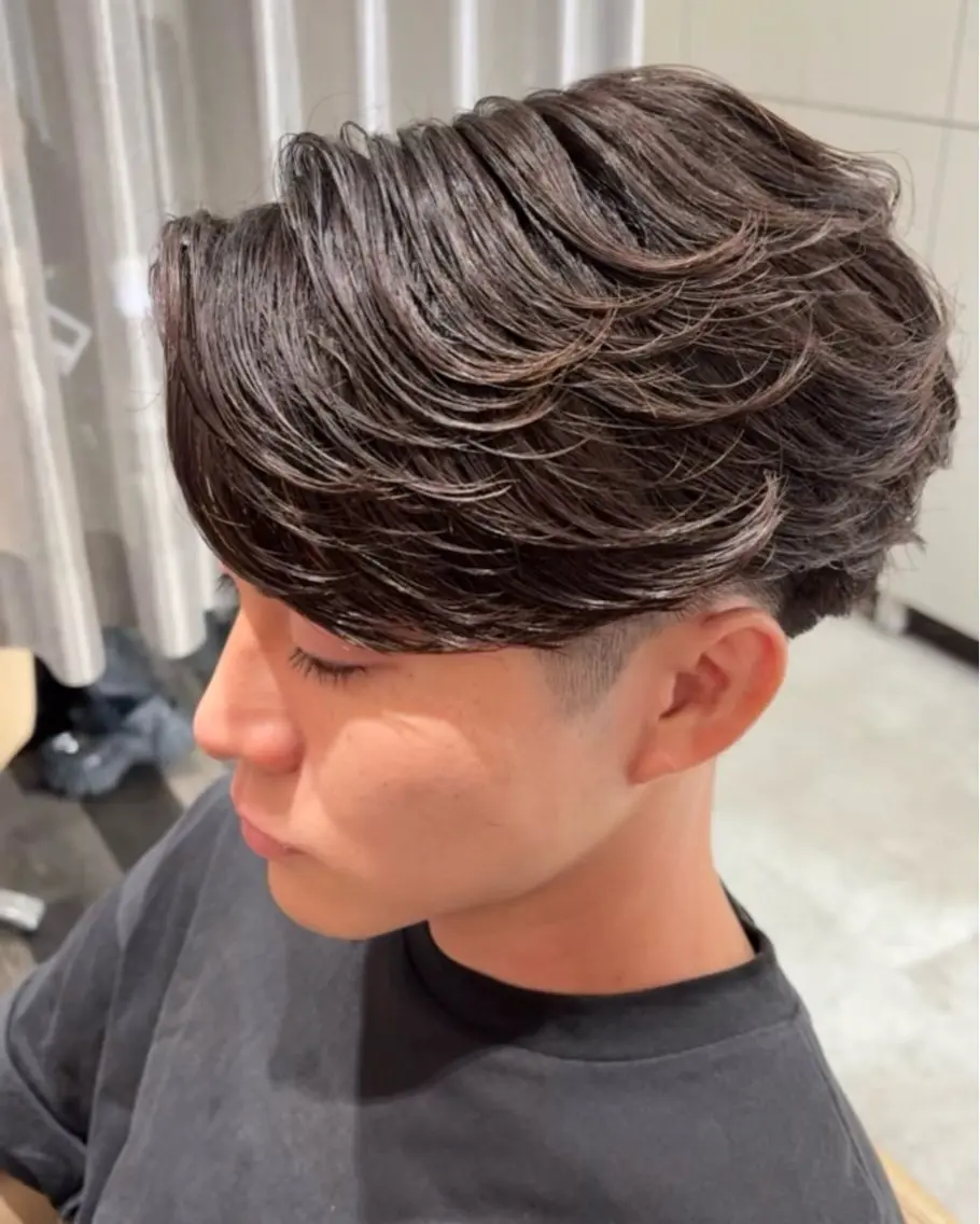 メンズ フェザーパーマ メンズパーマ カット パーマ 内田 悠斗のヘアスタイル