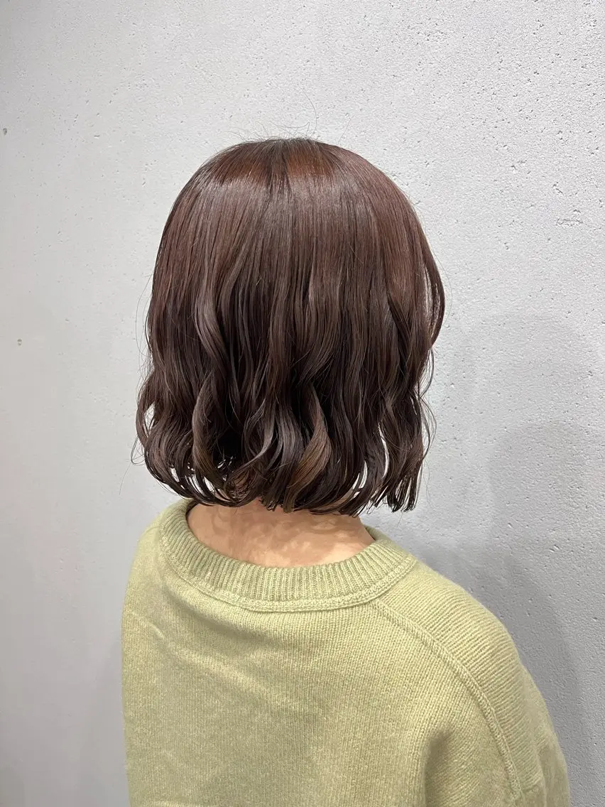 ミディアム カラー パーマ カット 表参道🌿赤み消し カラー/チナツのヘアスタイル