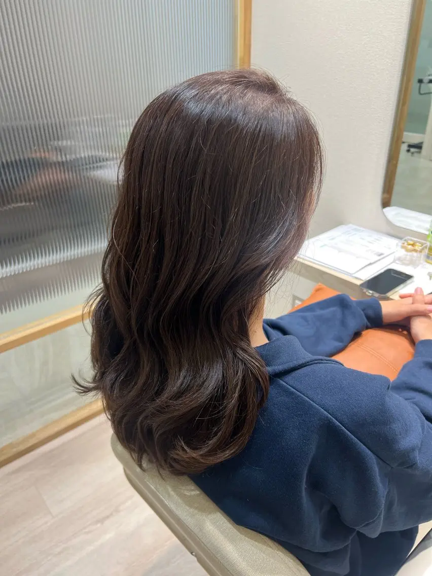 セミロング カラー ブラウンカラー チョコレートブラウン カット ヘアカラー トリートメント ✨🌿大人可愛い愛さ れhair🌿✨松本のヘアスタイル