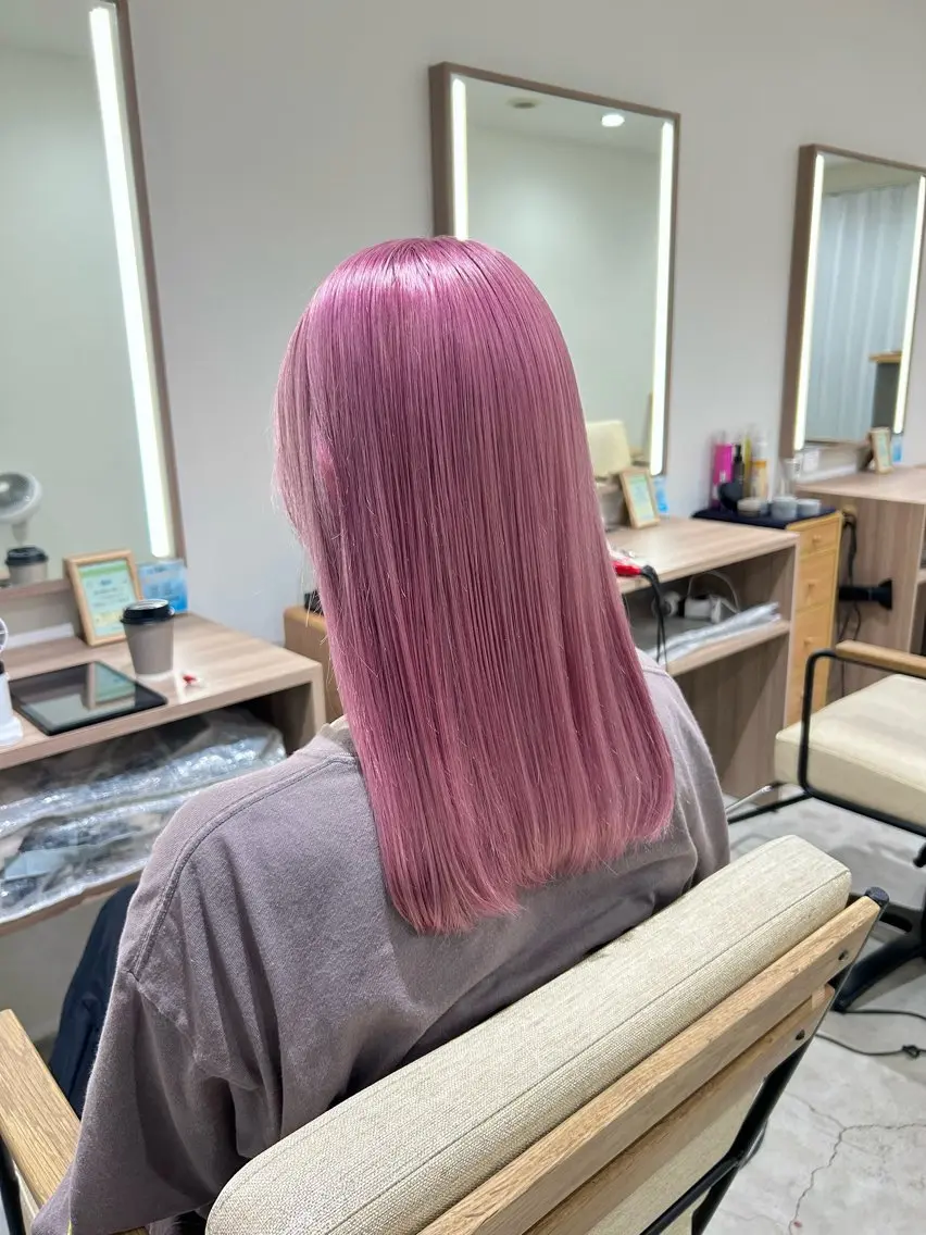 セミロング カラー ヘアカラー トリートメント 🎀透明感カラー🎀 mikaのヘアスタイル