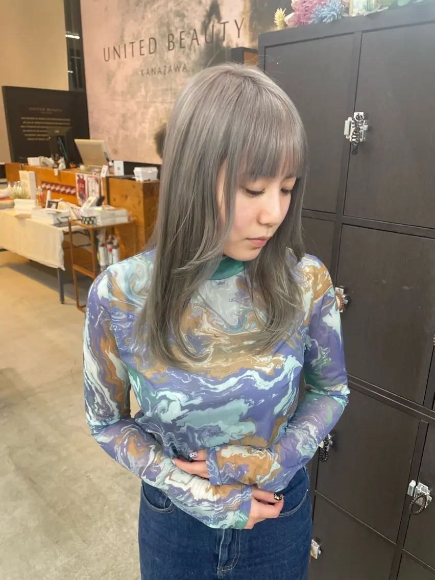 セミロング カット ヘアカラー テラダ ユウシン西金沢のヘアスタイル