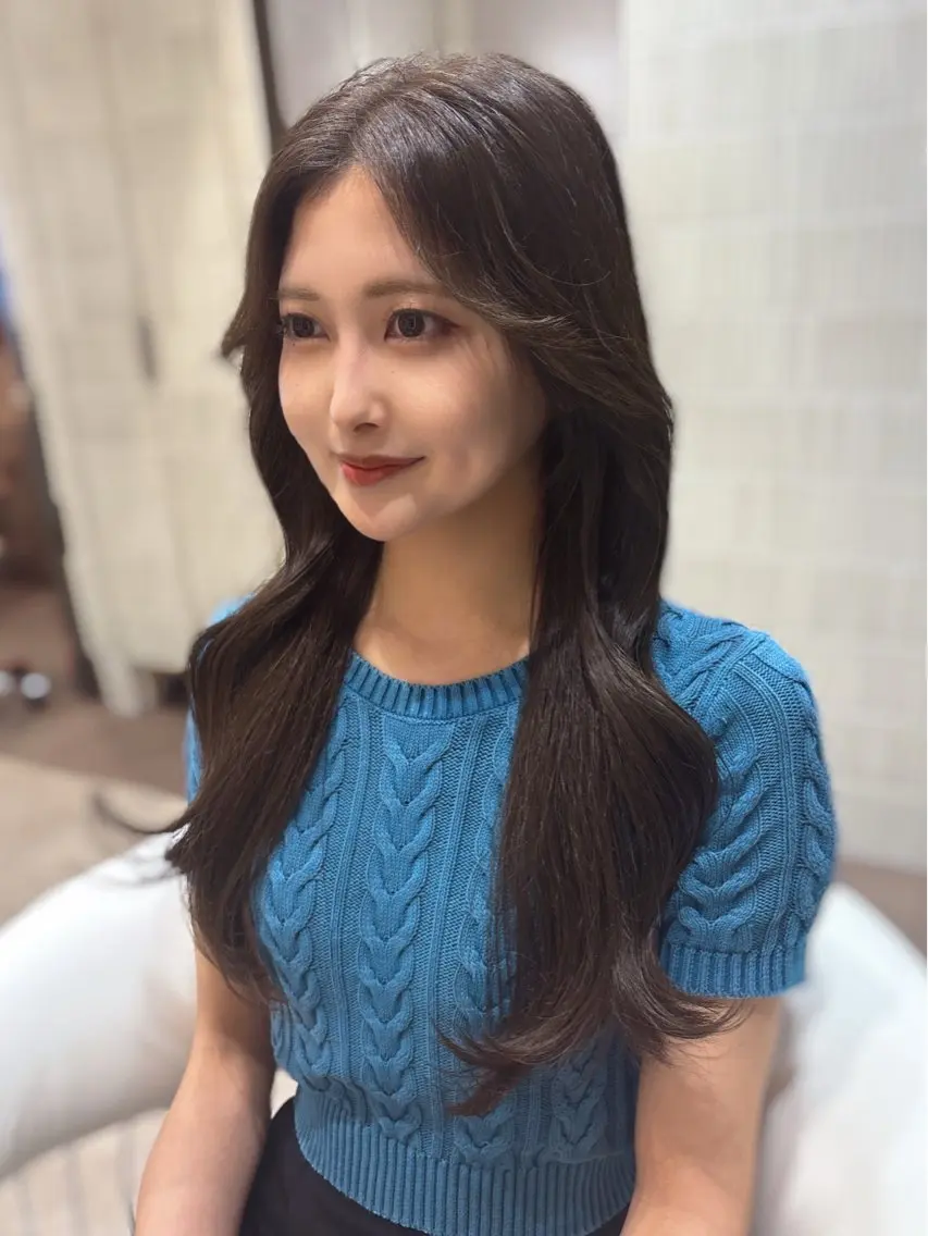 ロング カット ヘアカラー トリートメント 上品♡韓国レイヤー 🤍のの🤍のヘアスタイル