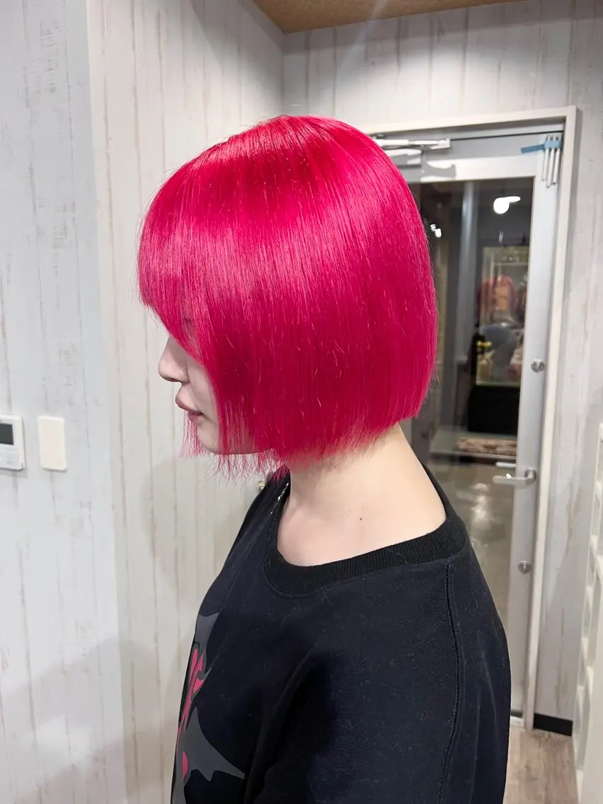 ショート カラー ブリーチ ブロンド レッドカラー ヘアカラー トリートメント 艶髪/ハイトーン特化 店長/SHOHEIのヘアスタイル