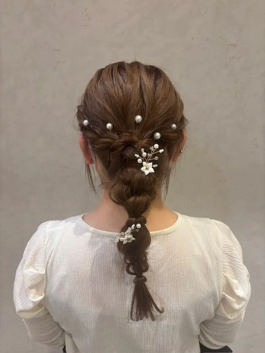 ヘアアレンジ ヘアセット 暖色カラー/アレンジ 🌺URUHA🌺のヘアスタイル