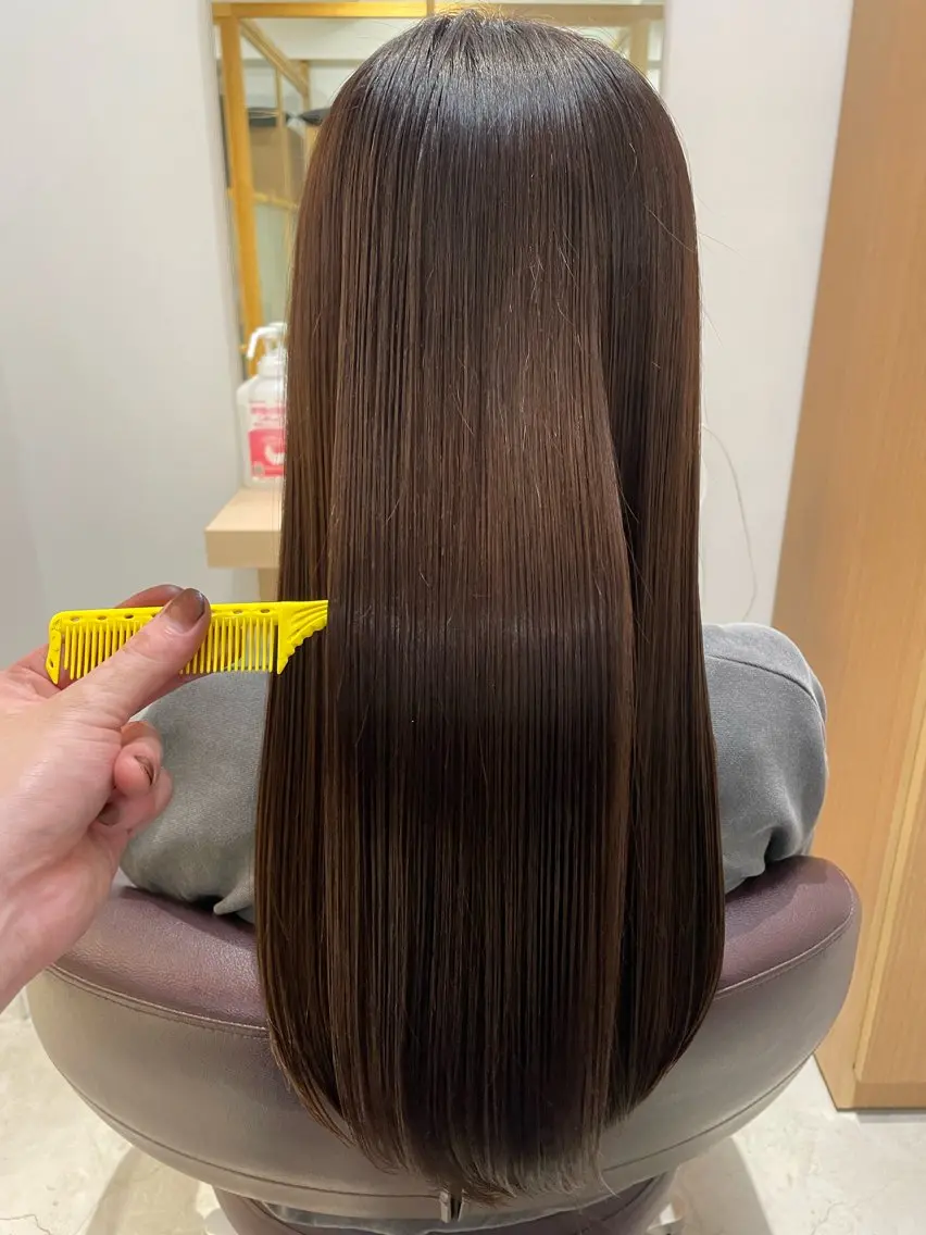 ロング ボブ ハイライト 髪質改善 レイヤーカット 縮毛矯正 🌟髪質改善 平本雄大🌟のヘアスタイル