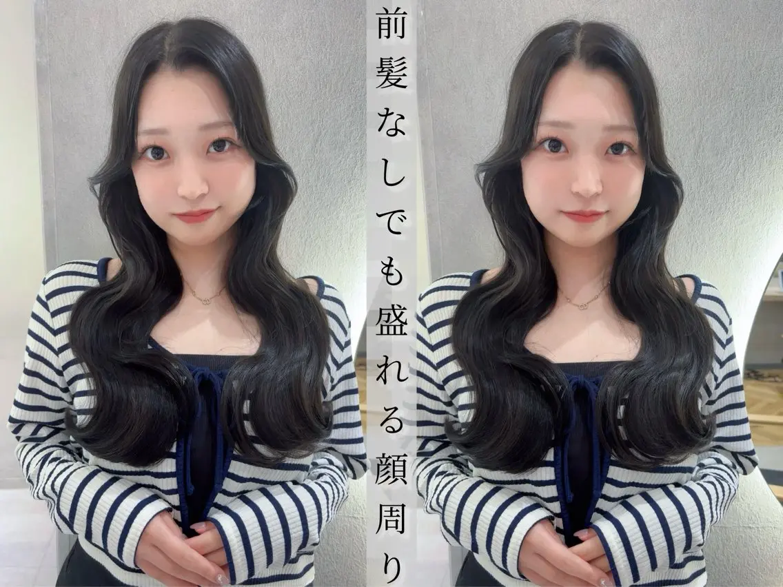 ロング くびれヘア 顔周りカット 髪質改善 韓国風ヘア レイヤーカット カット ヘアカラー トリートメント 韓国🇰🇷レイヤー 映える顔周り🩷のヘアスタイル